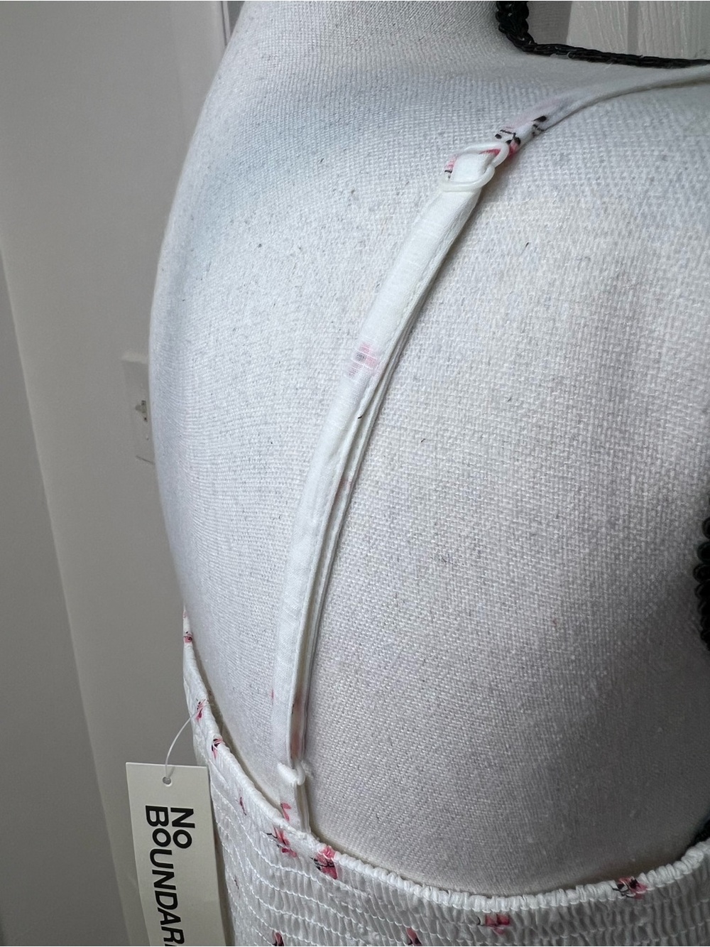 No Boundaries White Cami with Pink Floral Accent - Picture 6 of 9